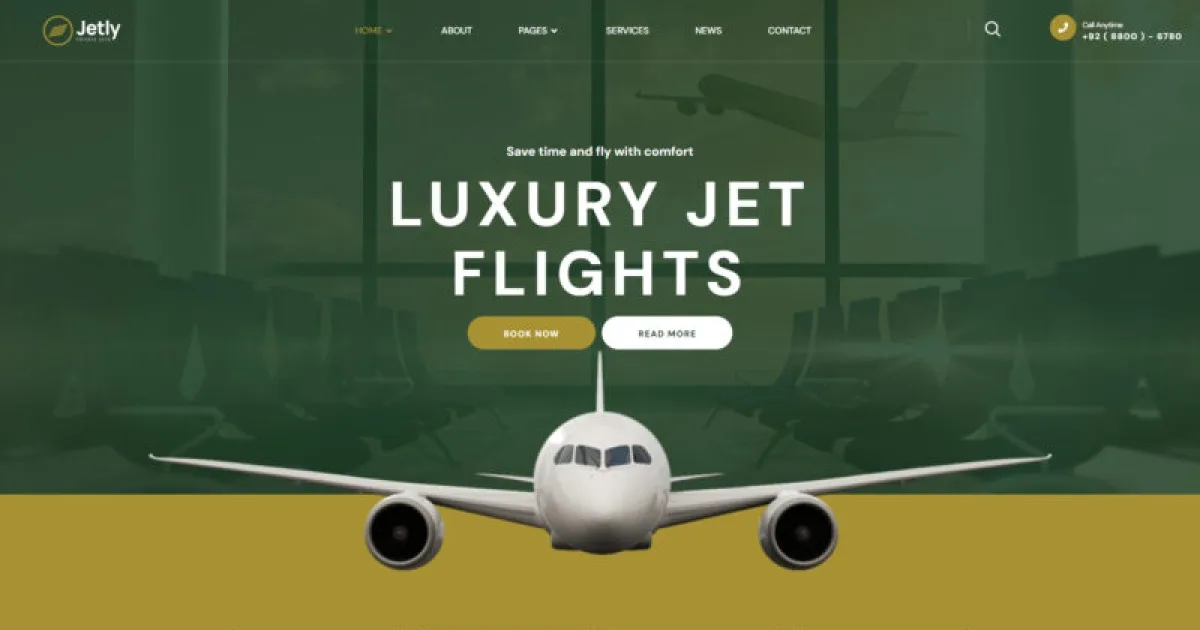 Jetly – Private Jet Charters Elementor Template Kit