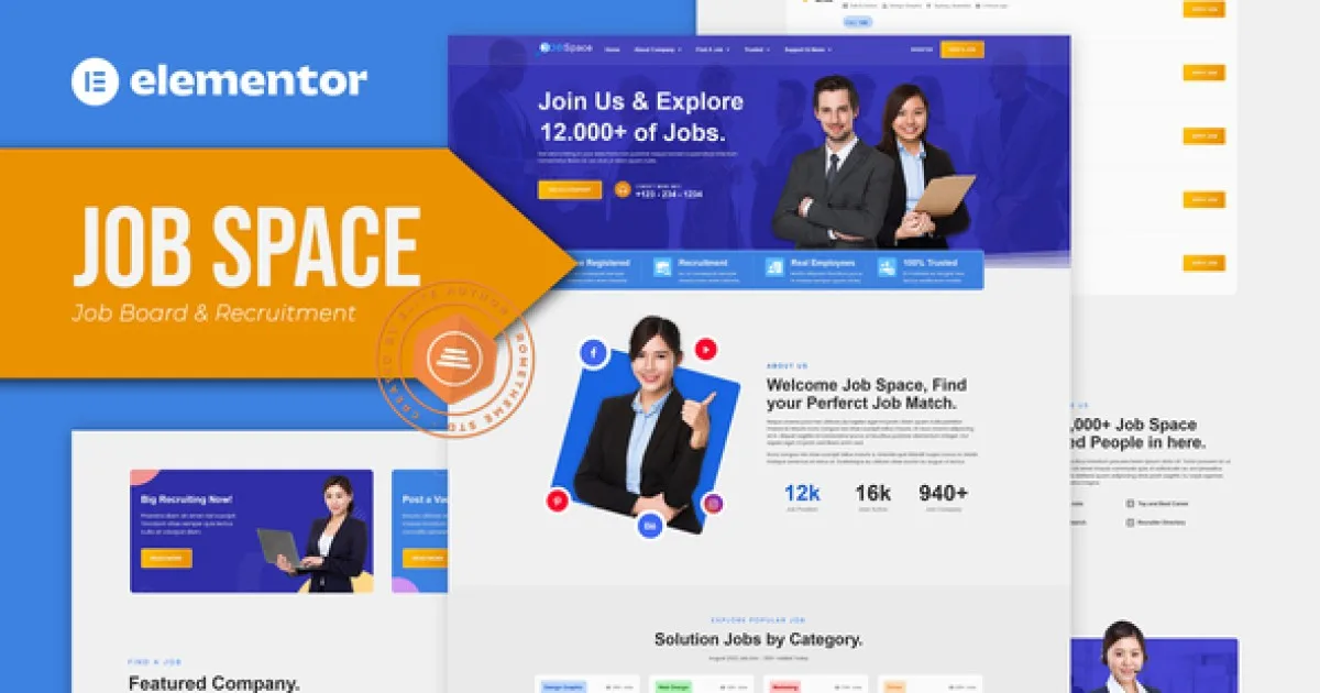 Job Space – Job Board & Recruitment Elementor Template Kit