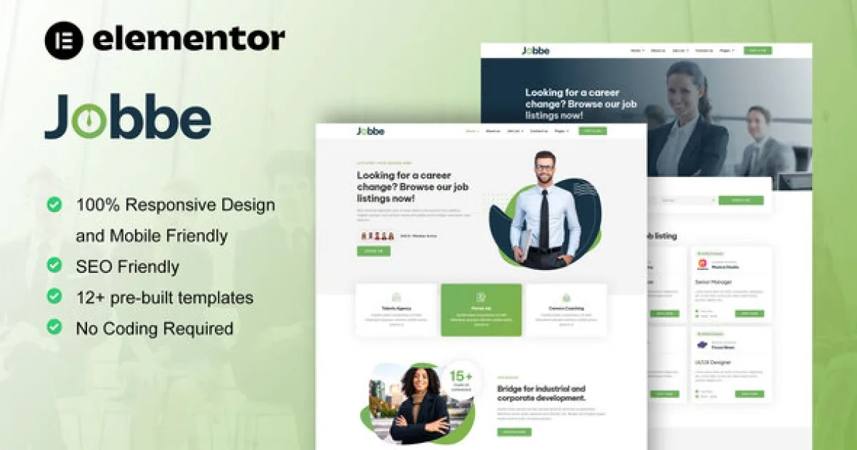 Jobbe – Job Listing & Recruitment Agency Elementor Template Kit
