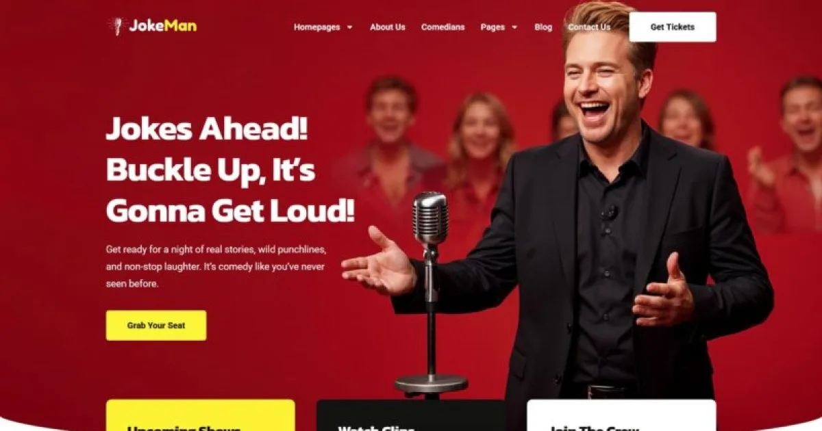 JokeMan – Stand-Up Comedy Elementor Pro Template Kit