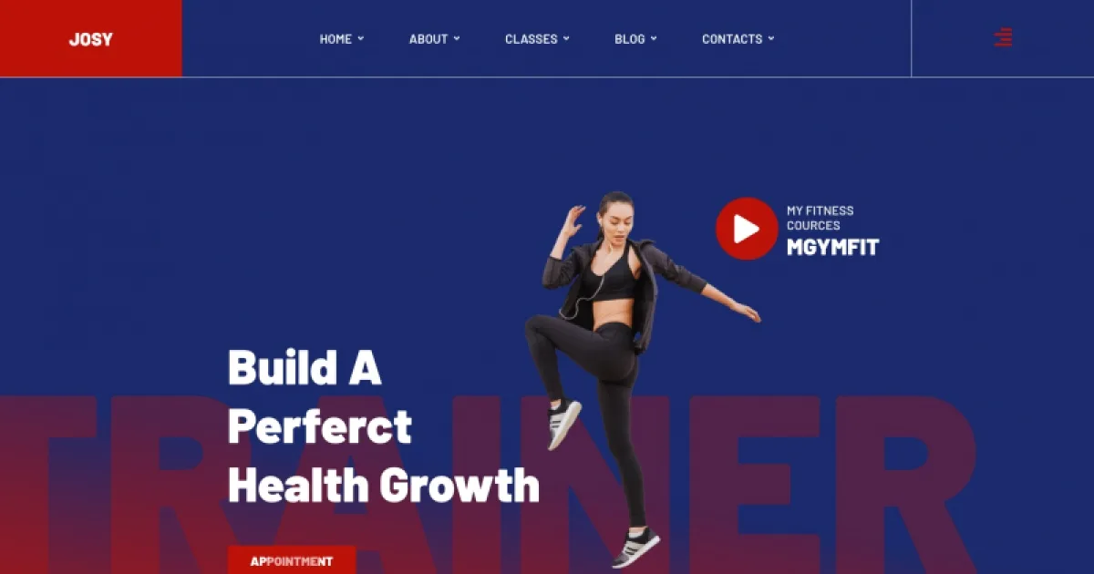 Josy Sport Fitness Elementor Template Kit