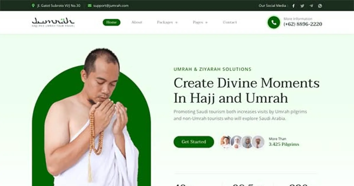 Jumrah – Hajj & Umrah Tour Travel Elementor Template Kit