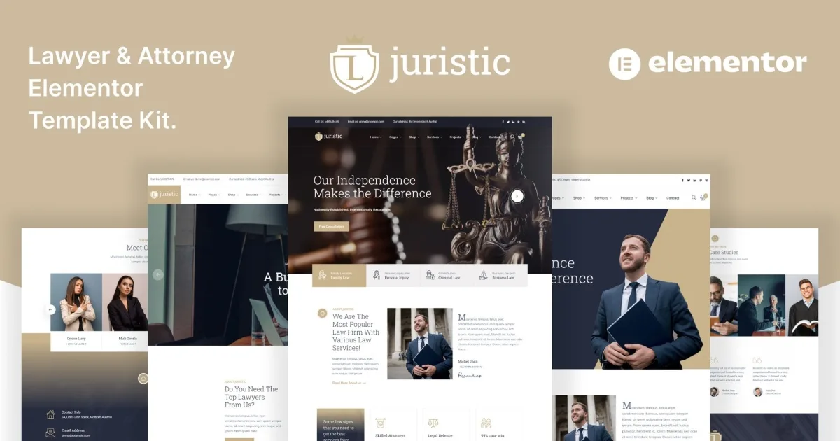 Juristic – Lawyer Attorney & Law Firm Elementor Template Kit