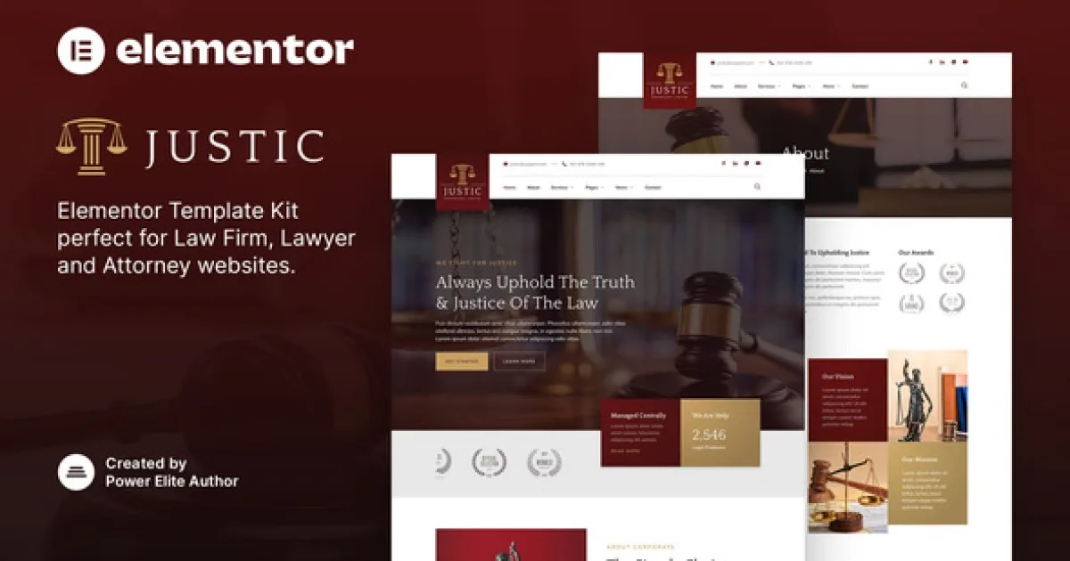 Justic – Law Firm & Legal Services Elementor Template Kit - Official Release Preview