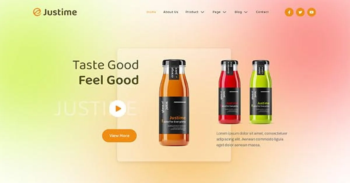 Justime – Juice Bar, Smoothie & Organic Food Elementor Template Kit