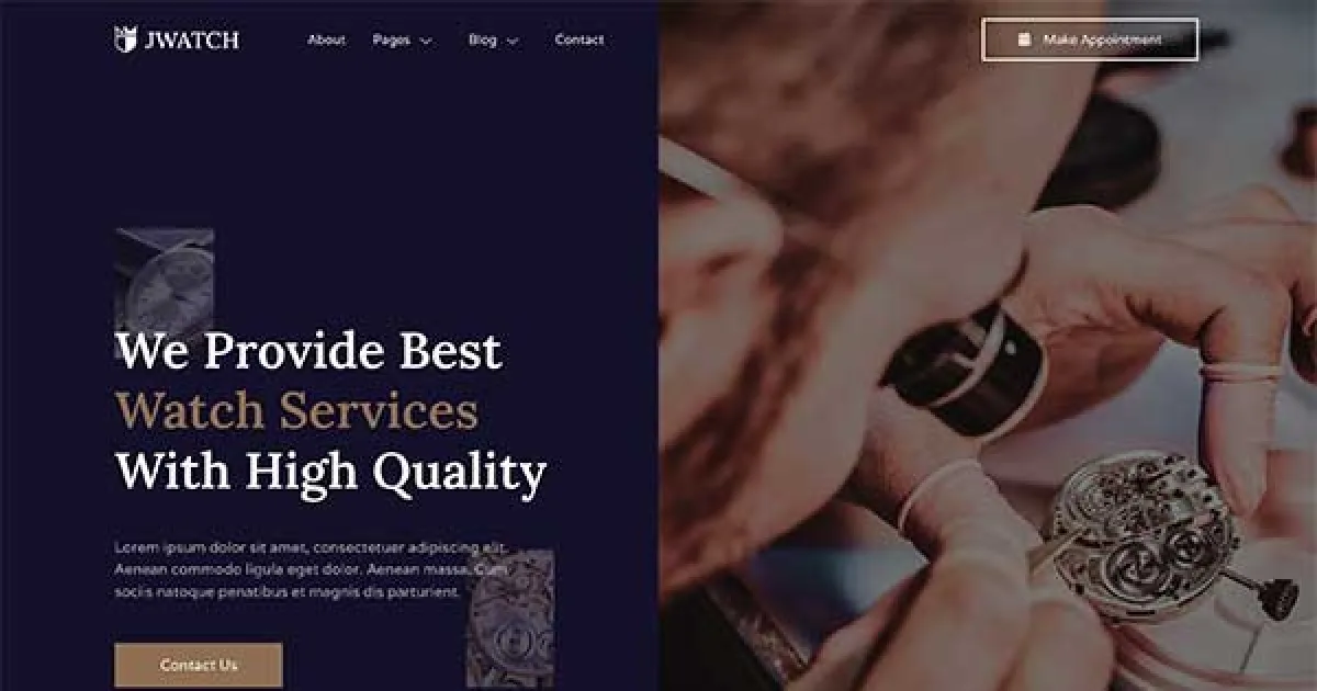 JWatch – Watch Store & Repair Service Elementor Template Kit