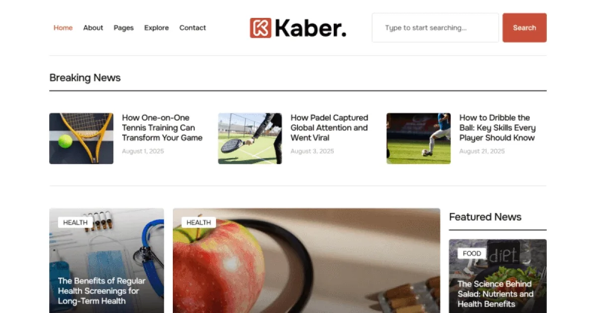 Kaber – News & Magazine Elementor Pro Template Kit