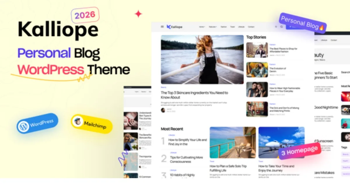 Kalliope – Modern Blog WordPress Theme