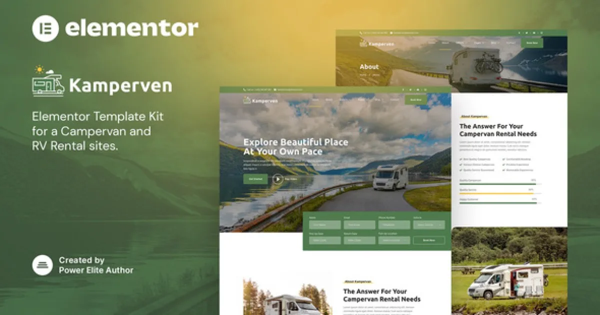 Kamperven – Campervan & RV Rental Elementor Template Kit