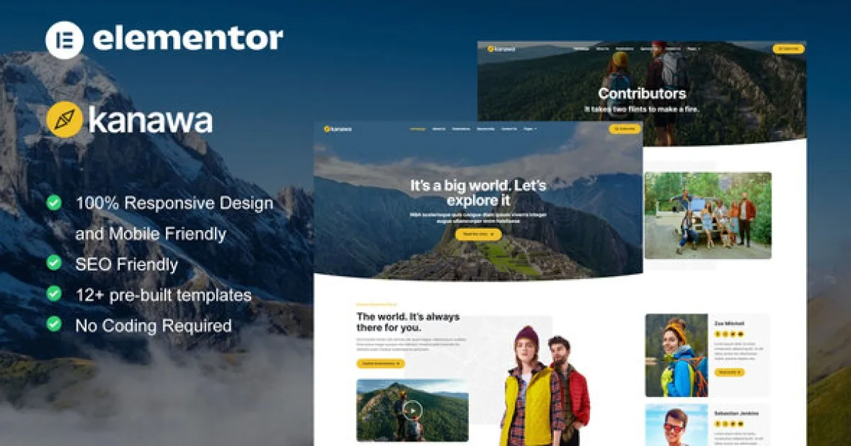 Kanawa – Modern Travel Blog Elementor Template Kit
