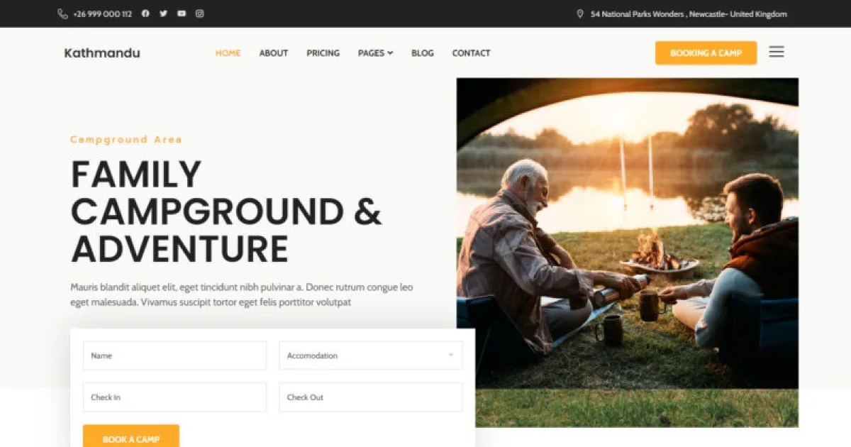 Kathmandu – Campground & Outdoor Activity Elementor Template Kit