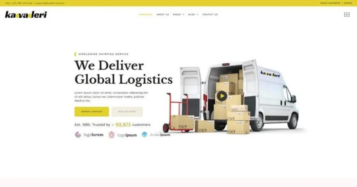Kavaleri Logistic & Shipping Elementor Pro Template Kit