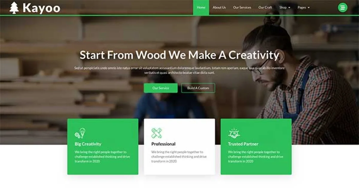 Kayoo – Wood Company Woocommerce Elementor Template Kit