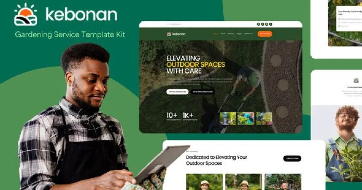 Kebonan – Landscape & Gardening Service Elementor Template Kit