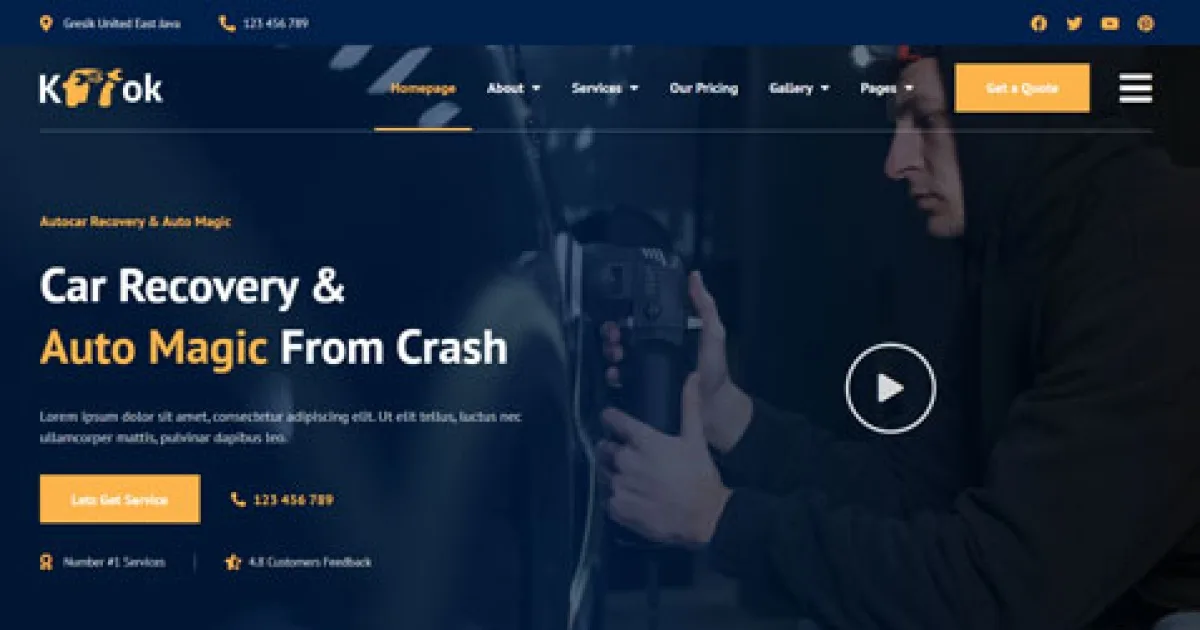 Ketok – Auto Detailing & Repair Business Elementor Pro Template Kit