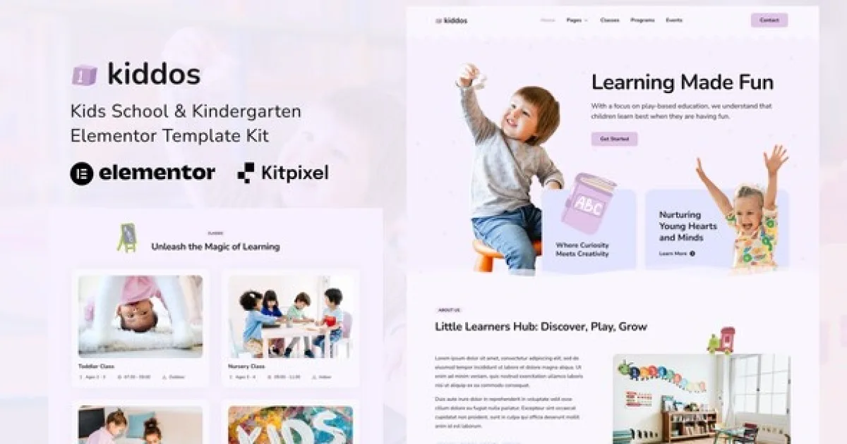 Kiddos – School & Kindergarten Elementor Template Kit