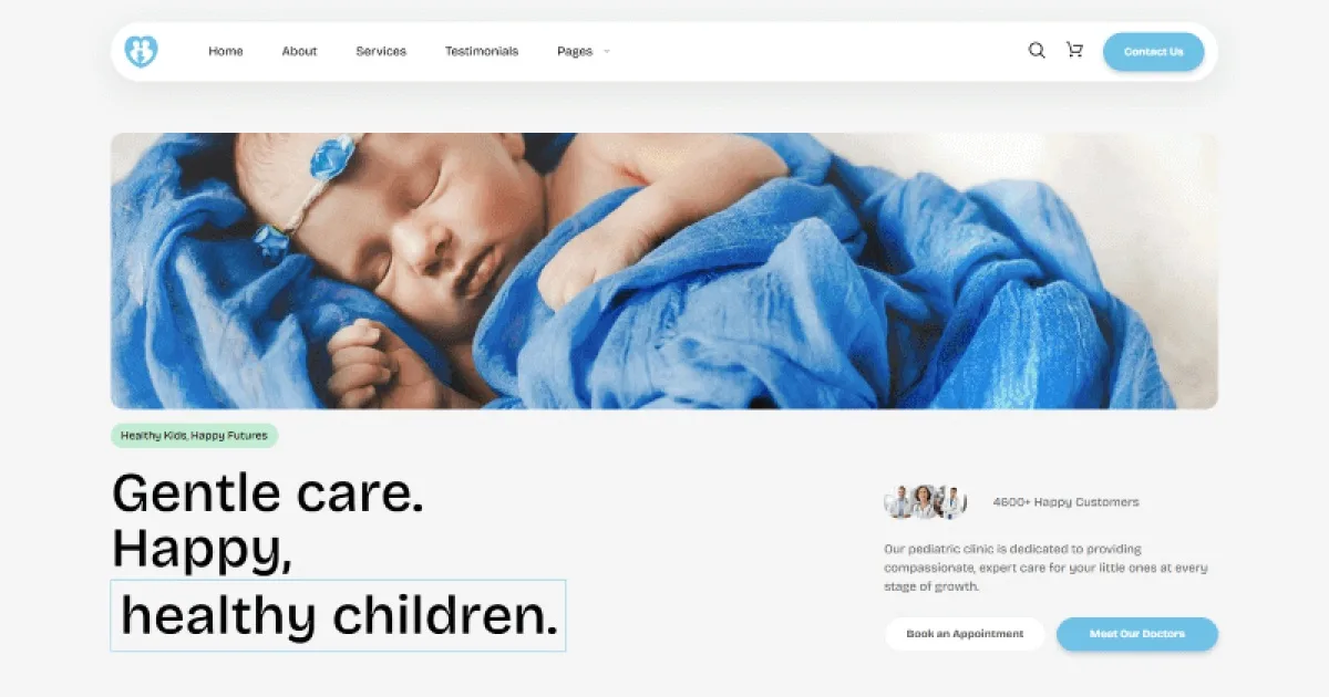 Kidica – Health Clinic & Pediatrician Elementor Template Kit for Childcare Services