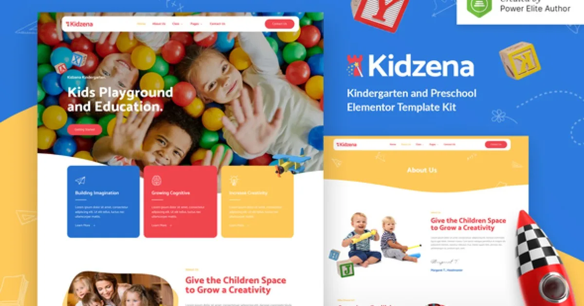 Kidzena – Kindergarten & Preschool Elementor Template Kit