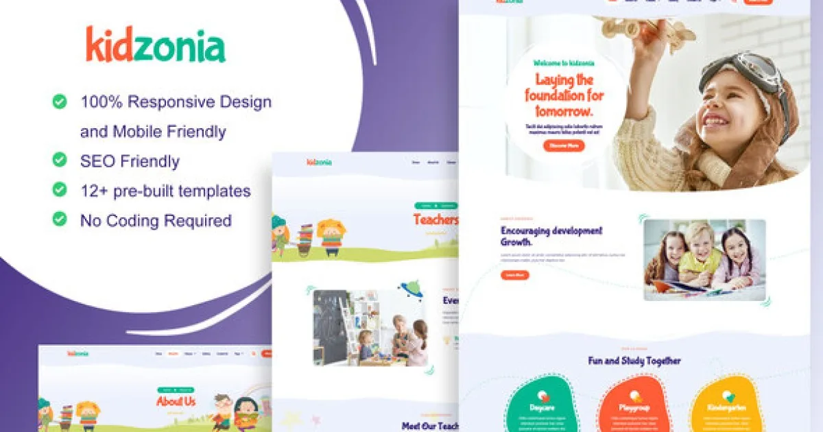 Kidzonia – Kindergarten & Child Care Elementor Template Kit