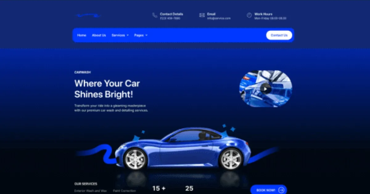 Kilap – Car Wash & Detailing Service Elementor Template Kit