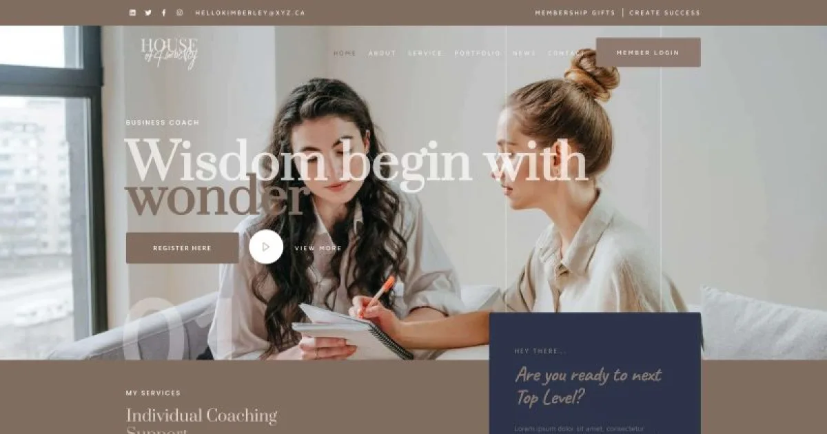 Kimberley – Business Coaching Elementor Template Kit