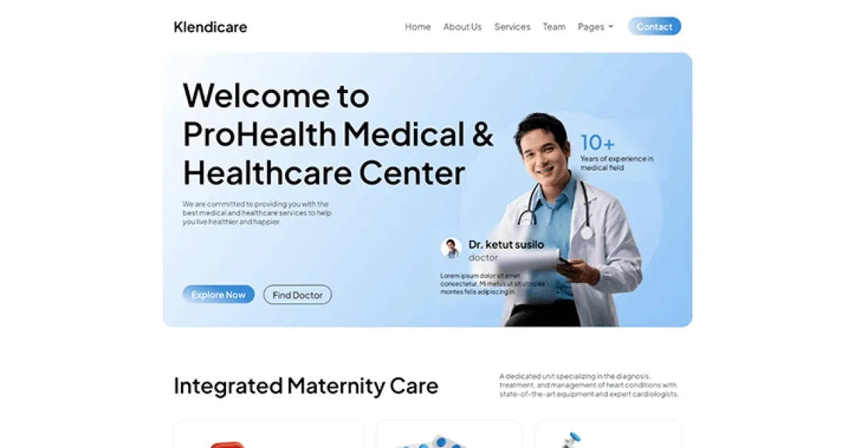 Klendicare – Medical Elementor Template Kit