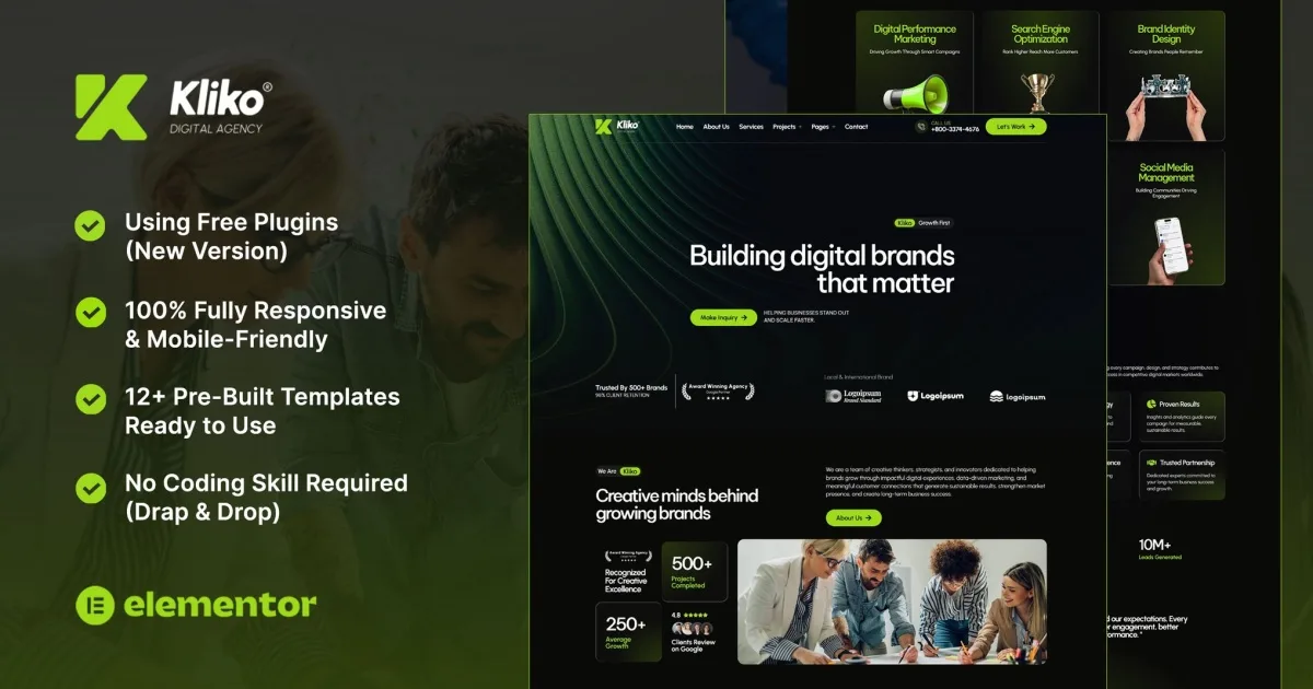 Kliko – Digital Agency Elementor Template Kit