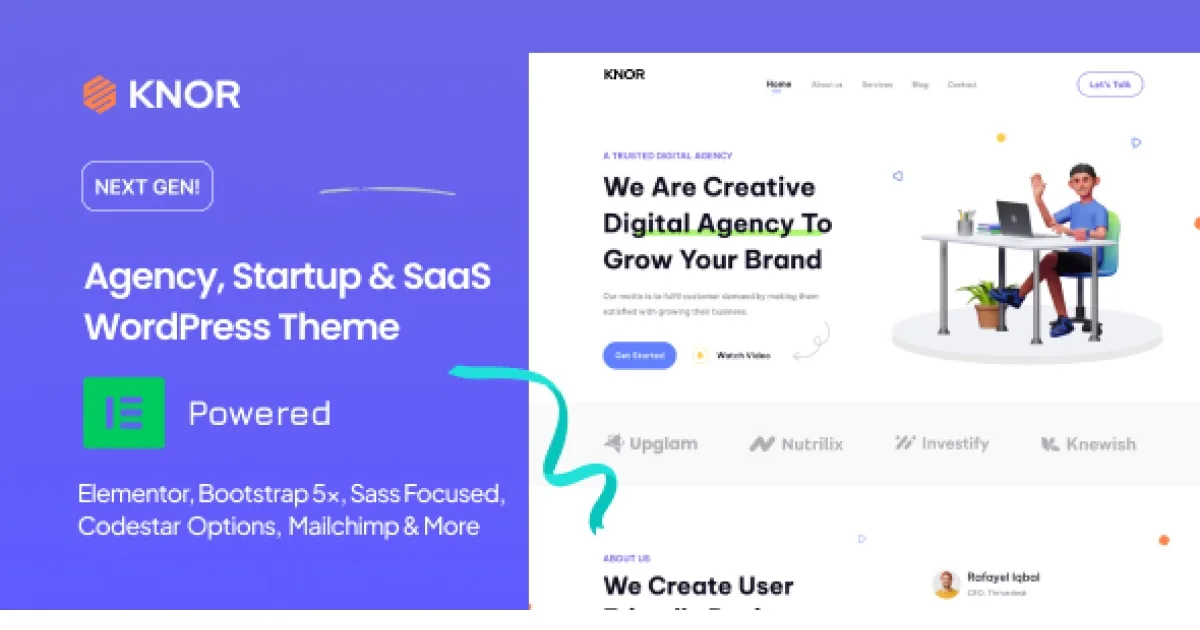 Knor – Digital Agency WordPress Theme 