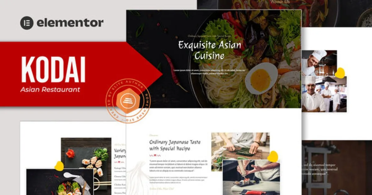 Kodai – Asian Restaurant Elementor Template Kit