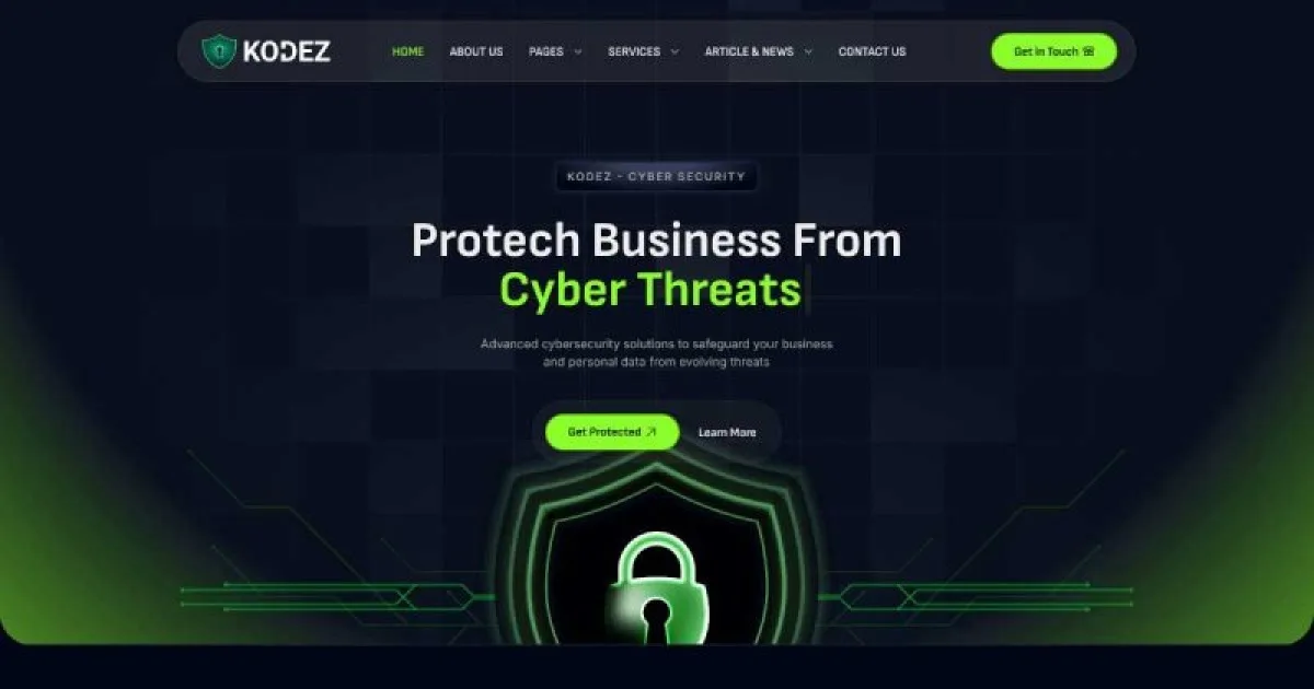 Kodez – Cyber Security Management Elementor Template Kit