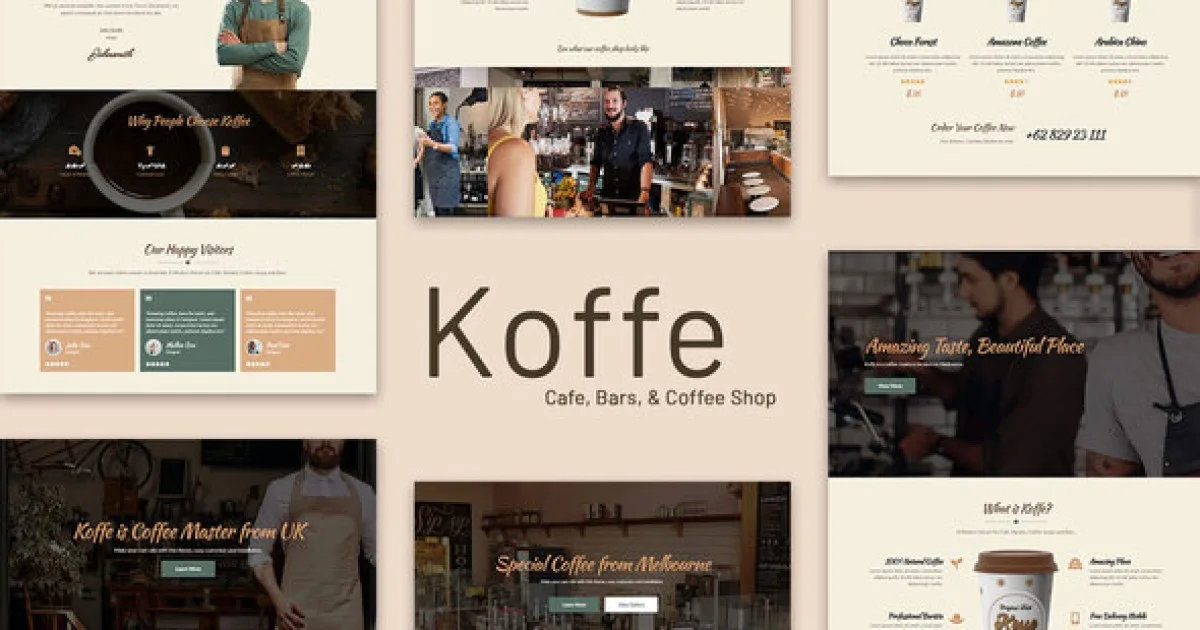 Koffe – Cafe & Coffee Shop Template Kit Elementor Template Kit