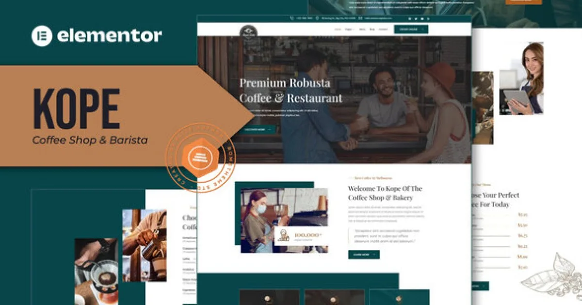 Kope – Cafe Coffee Shop & Bar Elementor Template Kit - Official Release Preview