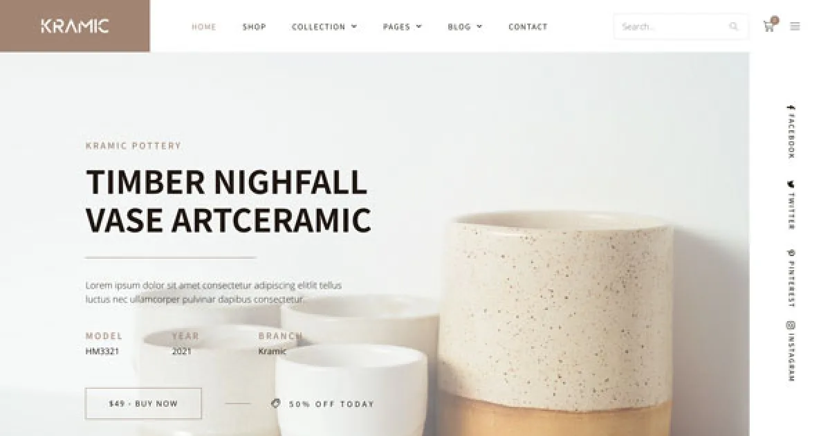 Kramic – Pottery & Ceramic Store WooCommerce Elementor Template Kit