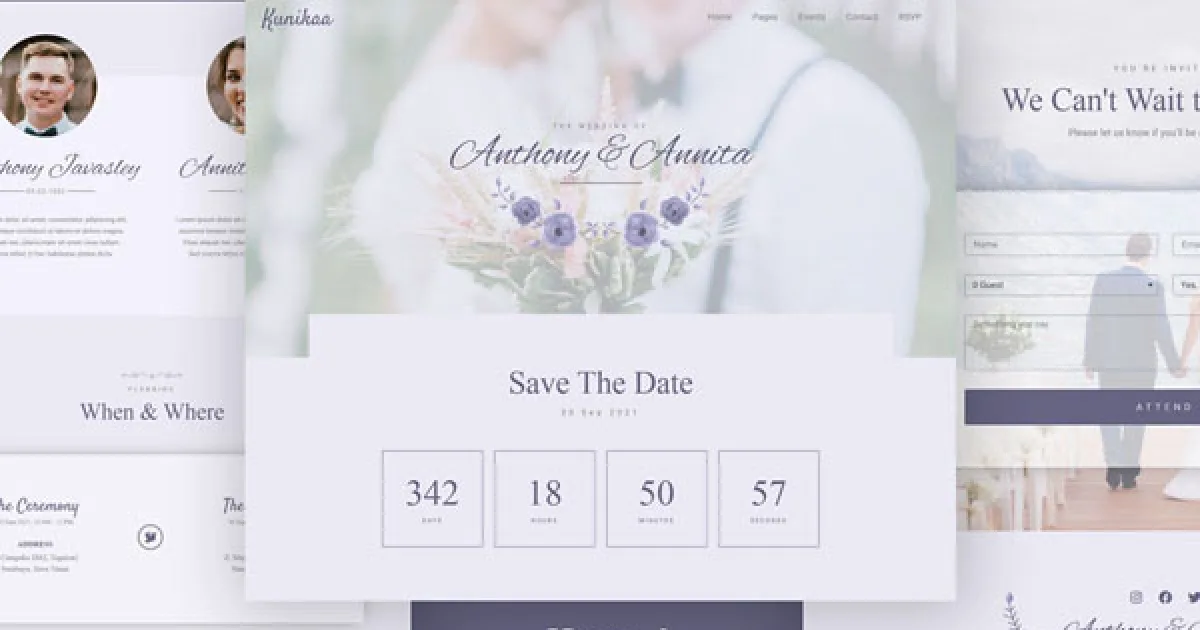 Kunikaa – Wedding Invitation Elementor Template Kit