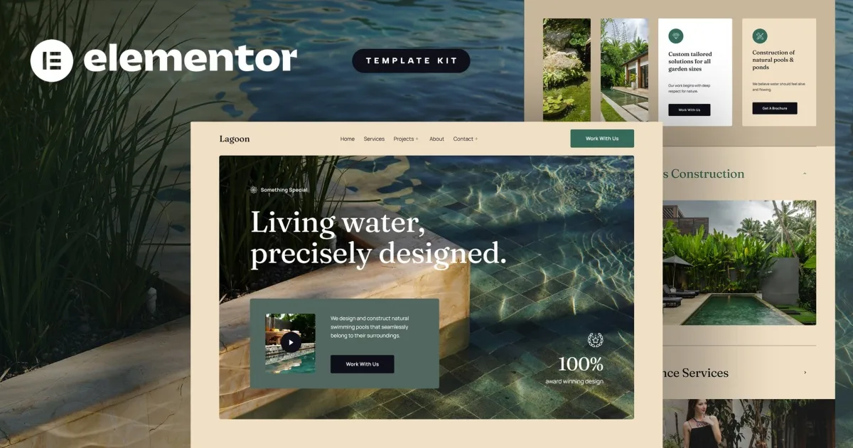 Lagoon – Pool Construction & Landscape Architecture Elementor Template Kit