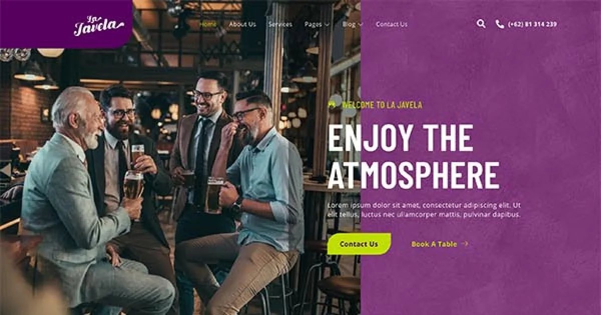 LaJavela – Bar Nightlife & Pub Elementor Template Kit