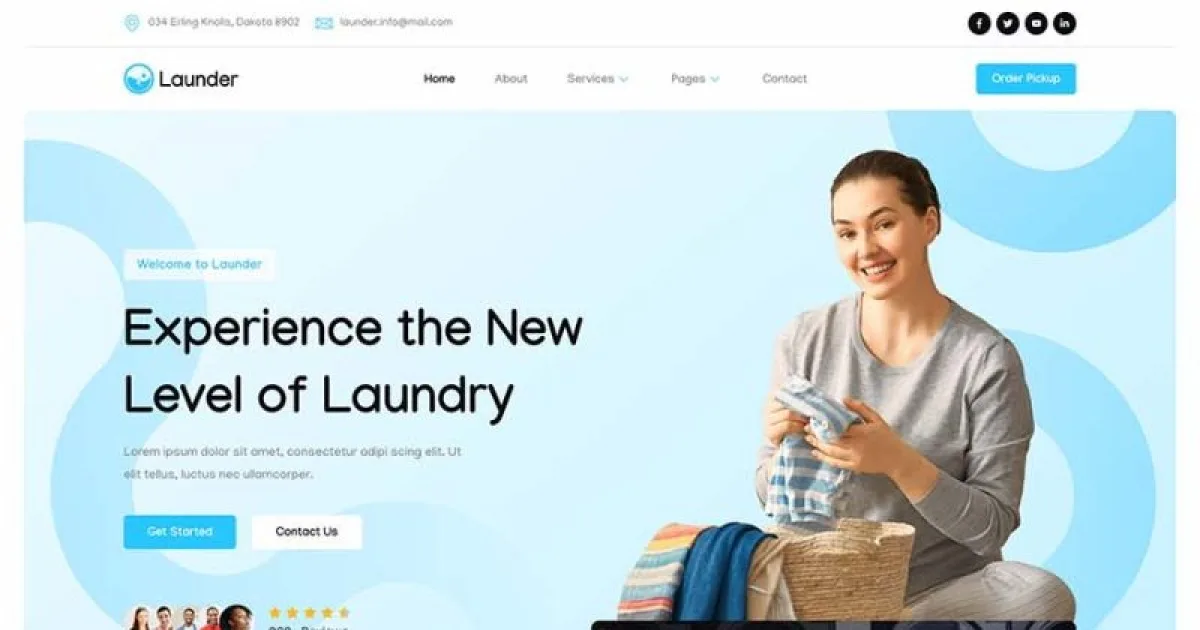 Launder – Laundry Service & Dry Cleaning Elementor Template Kit