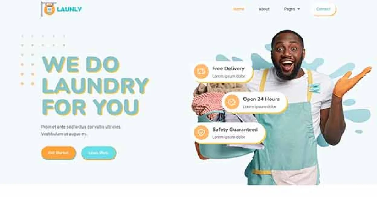 Launly – Laundry Service Elementor Template Kit