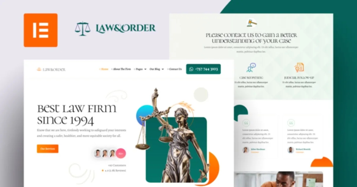 Law & Order – Law Firm & Lawyers Elementor Pro Template Kit
