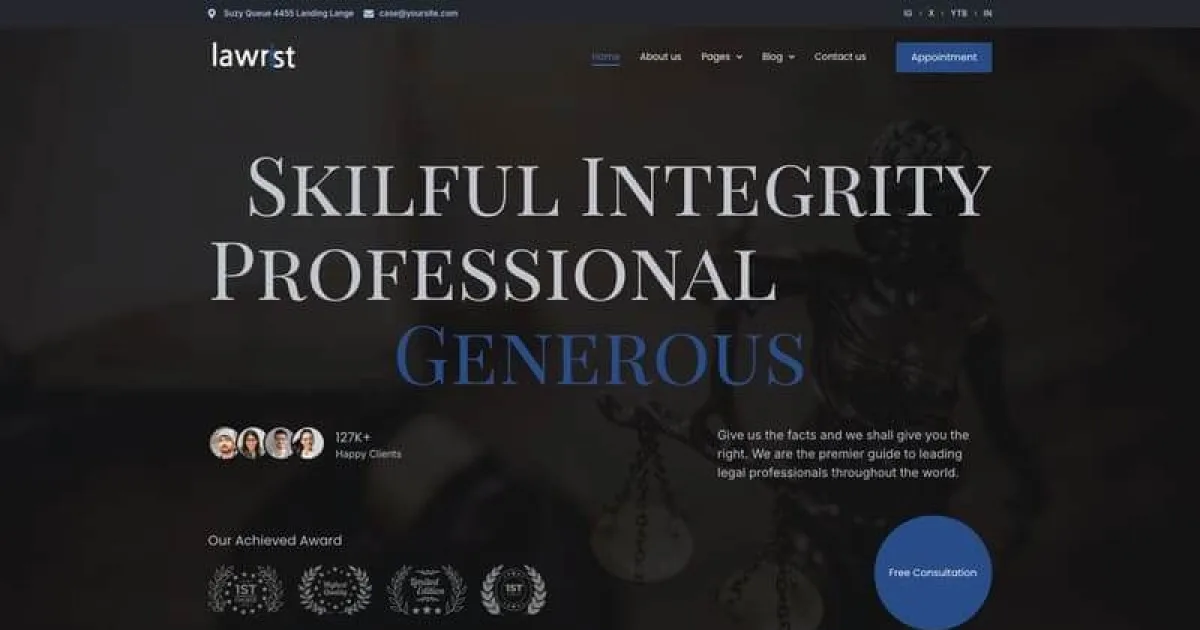 Lawrist – Lawyer & Attorney Elementor Pro Template Kit