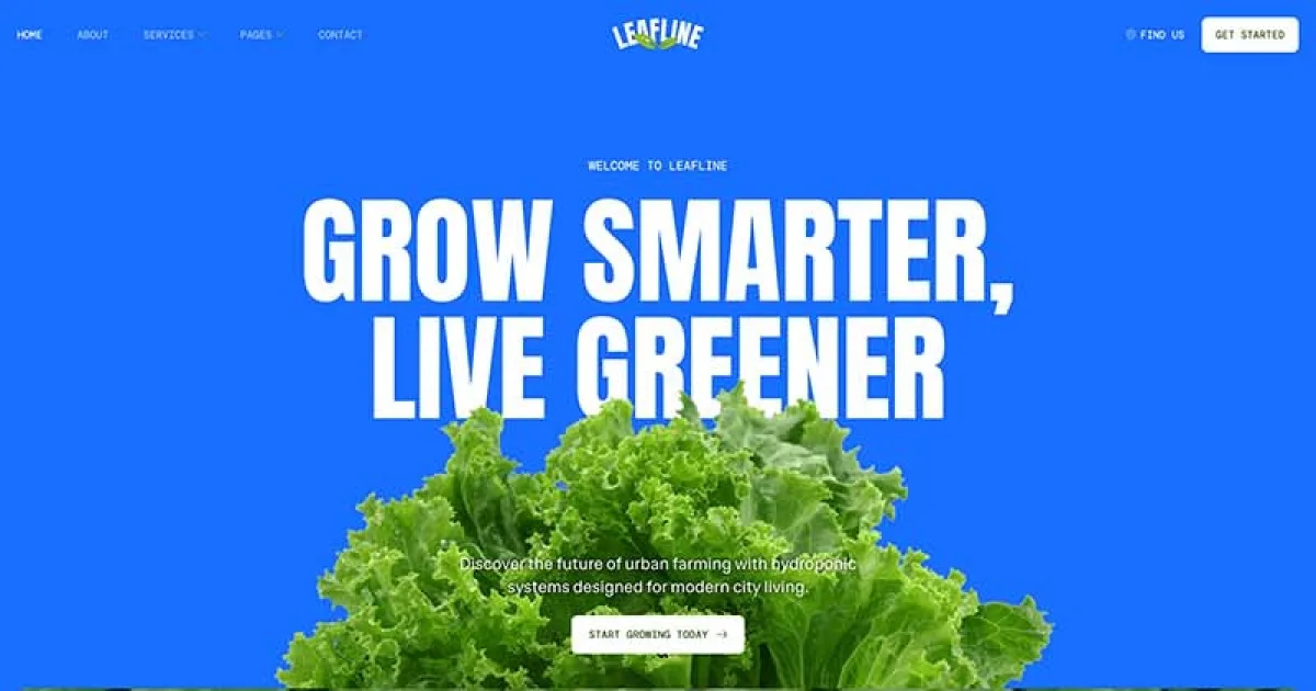 Leafline – Urban Farming & Hydroponics Elementor Template Kit