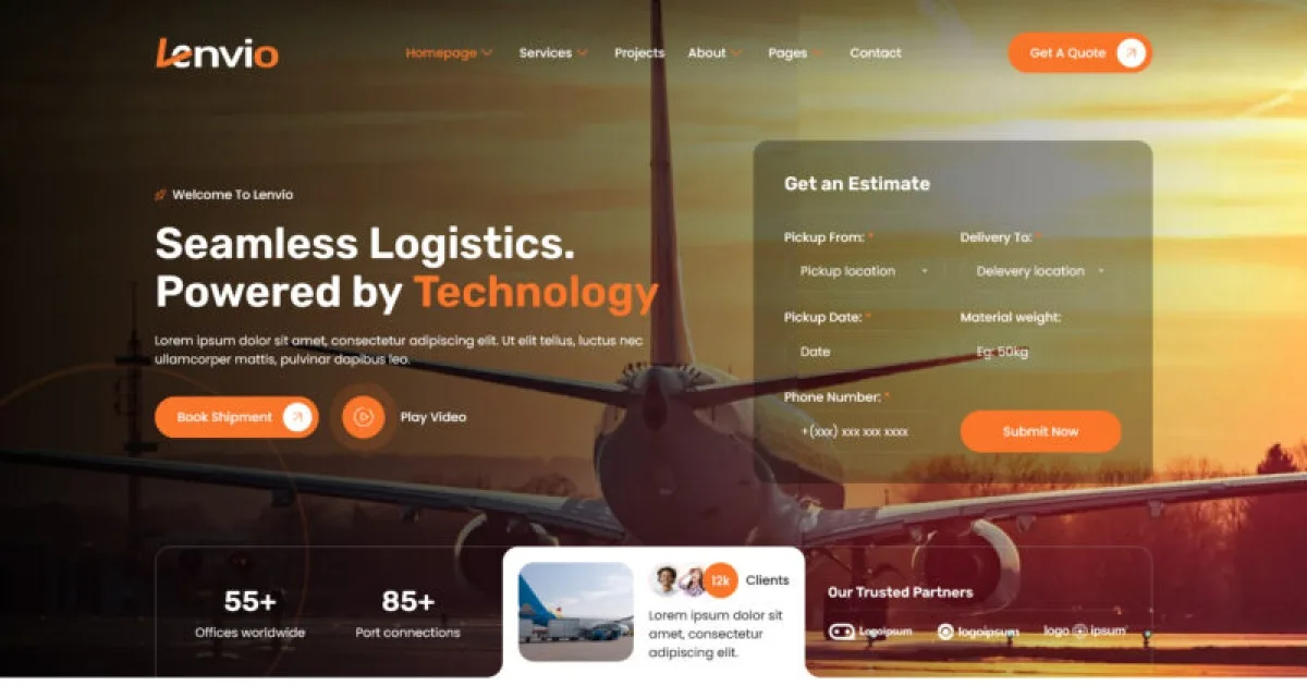 Lenvio – Logistics & Transport Service Elementor Template Kit