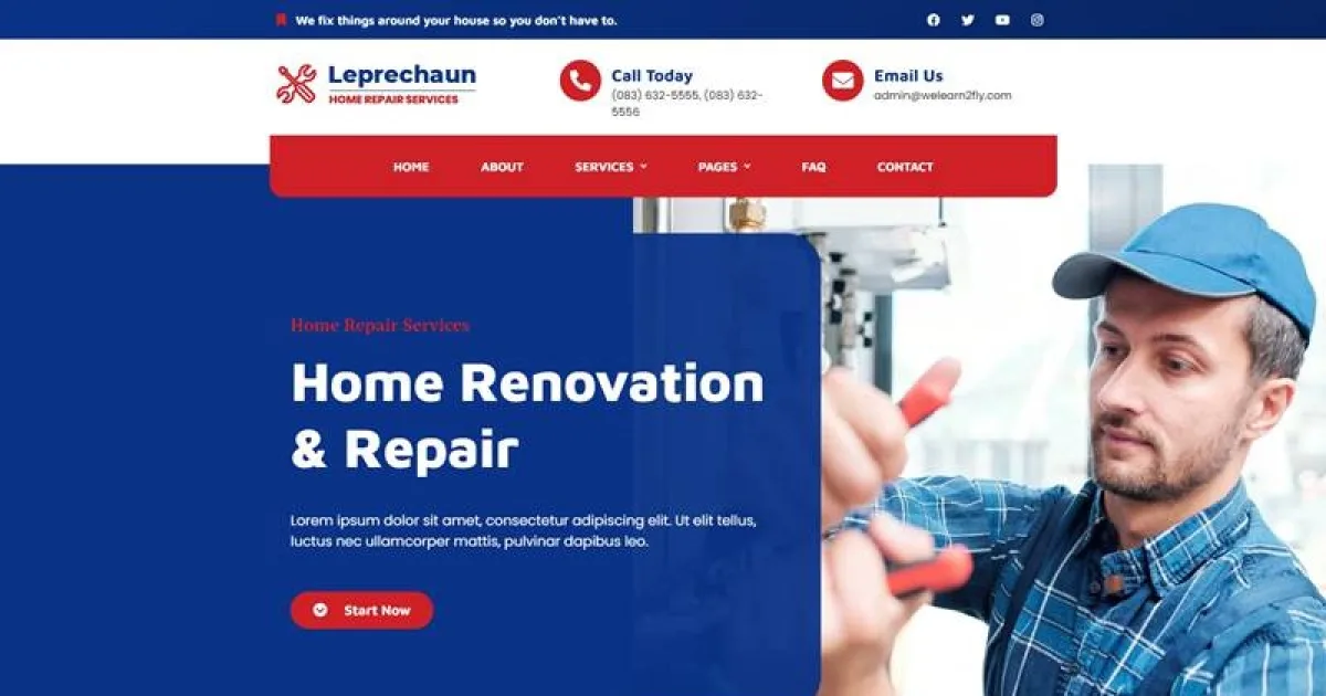 Leprechaun – Home Repair Elementor Template Kit