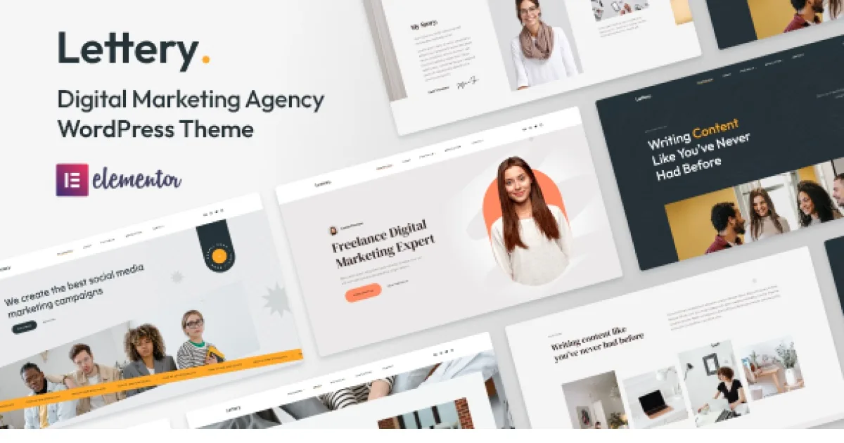 Lettery Theme – Elementor Portfolio Agency Theme - Official Release Preview