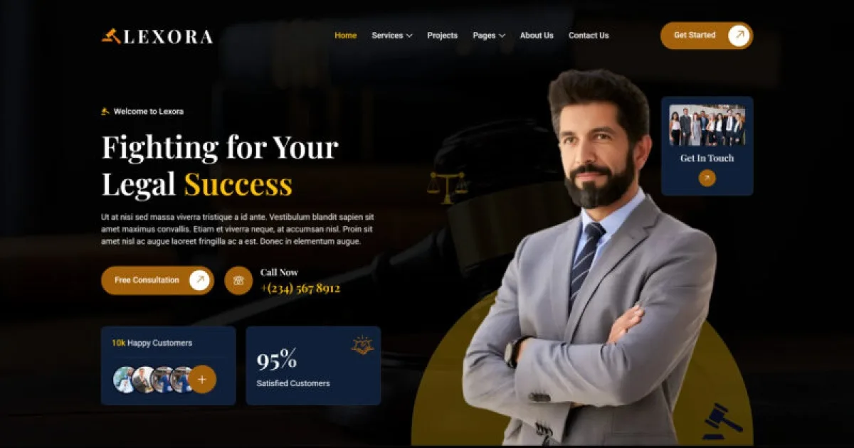 Lexora – Law Firm & Attorney Elementor Template Kit