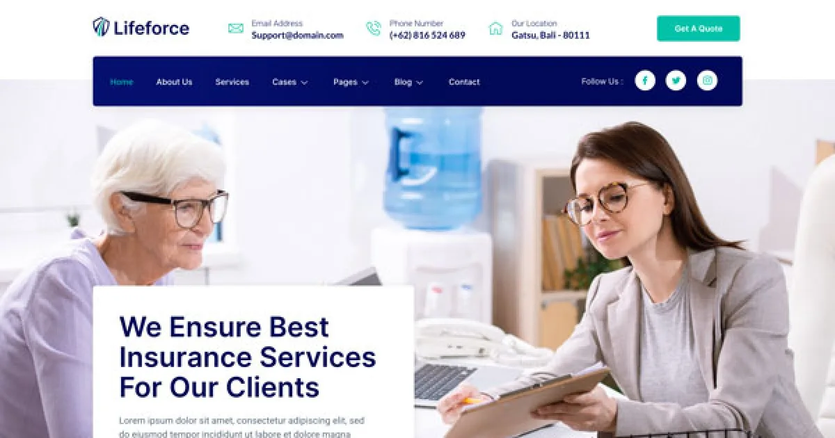 Lifeforce – Insurance Agency Elementor Template Kit