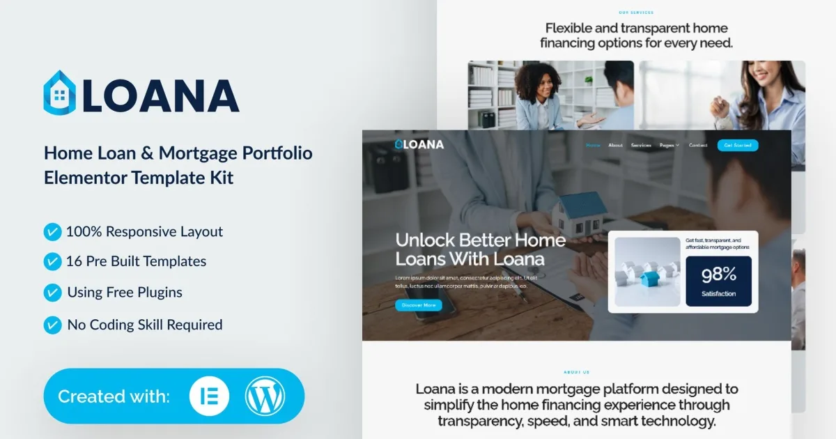 Loana – Home Loan & Mortgage Elementor Template Kit