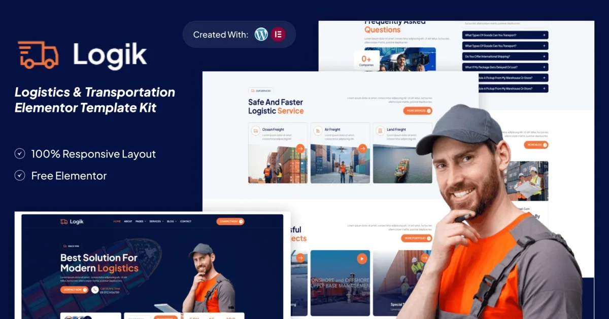 Logik – Logistics & Transportation Elementor Template Kit