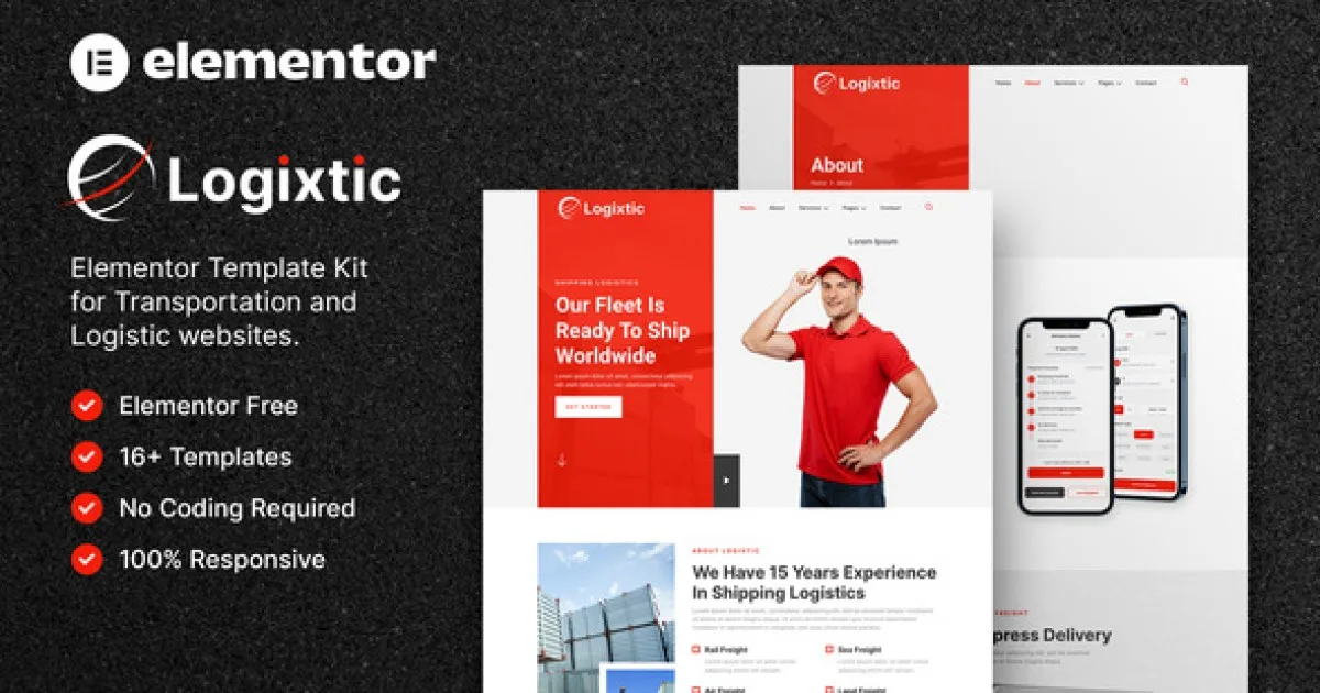 Logixtic – Transportation & Logistic Elementor Template Kit - Official Release Preview