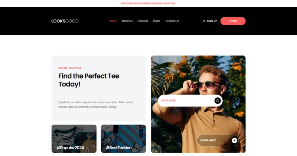 LooksGood – T-shirt Store Elementor Pro Template Kit
